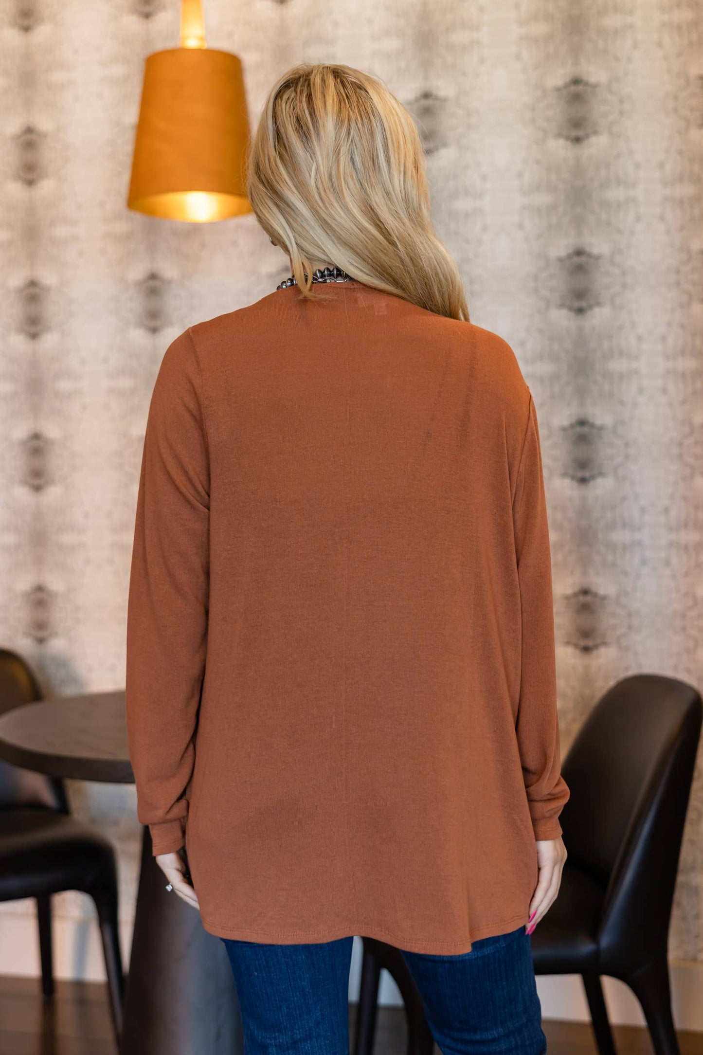 Charlie Lightweight Cardigan - Rust