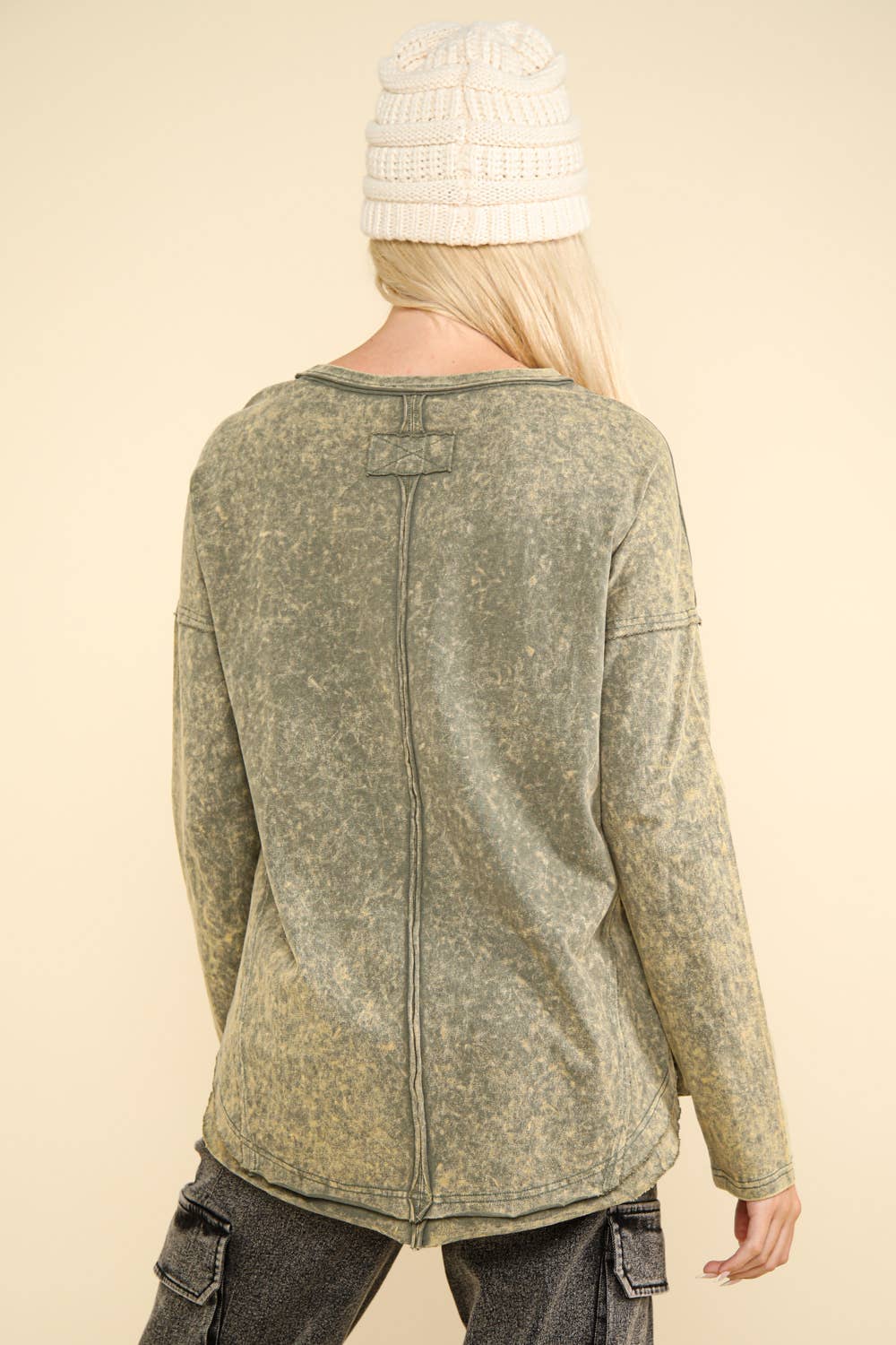 You're Just Like Mineral Washed Top - SAGE