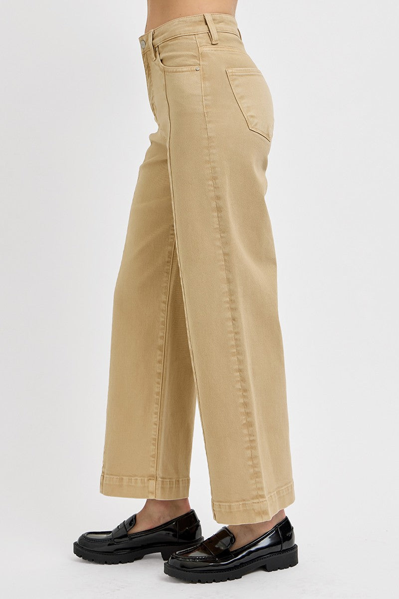 Latte Tummy Control Wide Jeans
