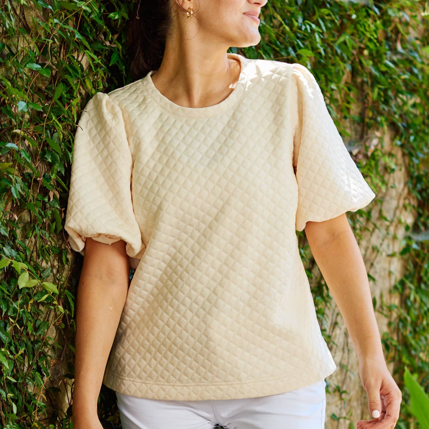 Jamie Crew Neck Top - Ivory