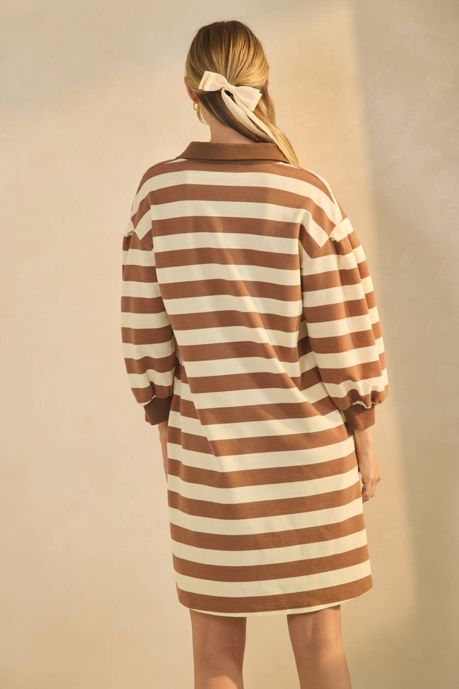 Taylor Striped Ottoman Dress - Olive