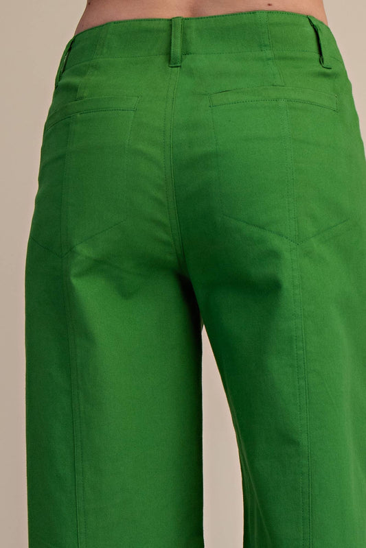 Allie High Rise Wide Leg Pants - Green