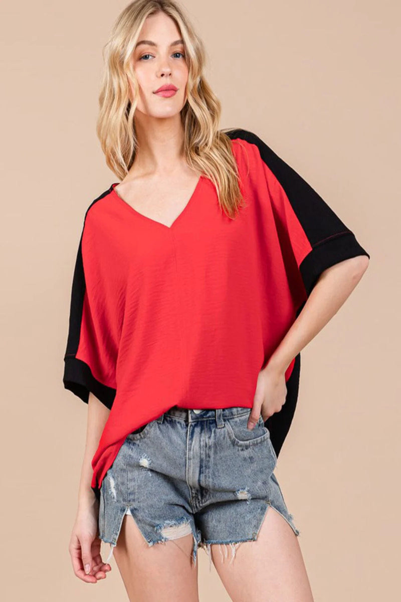 CHARLIE V-NECK TUNIC HIGH-LOW TOP