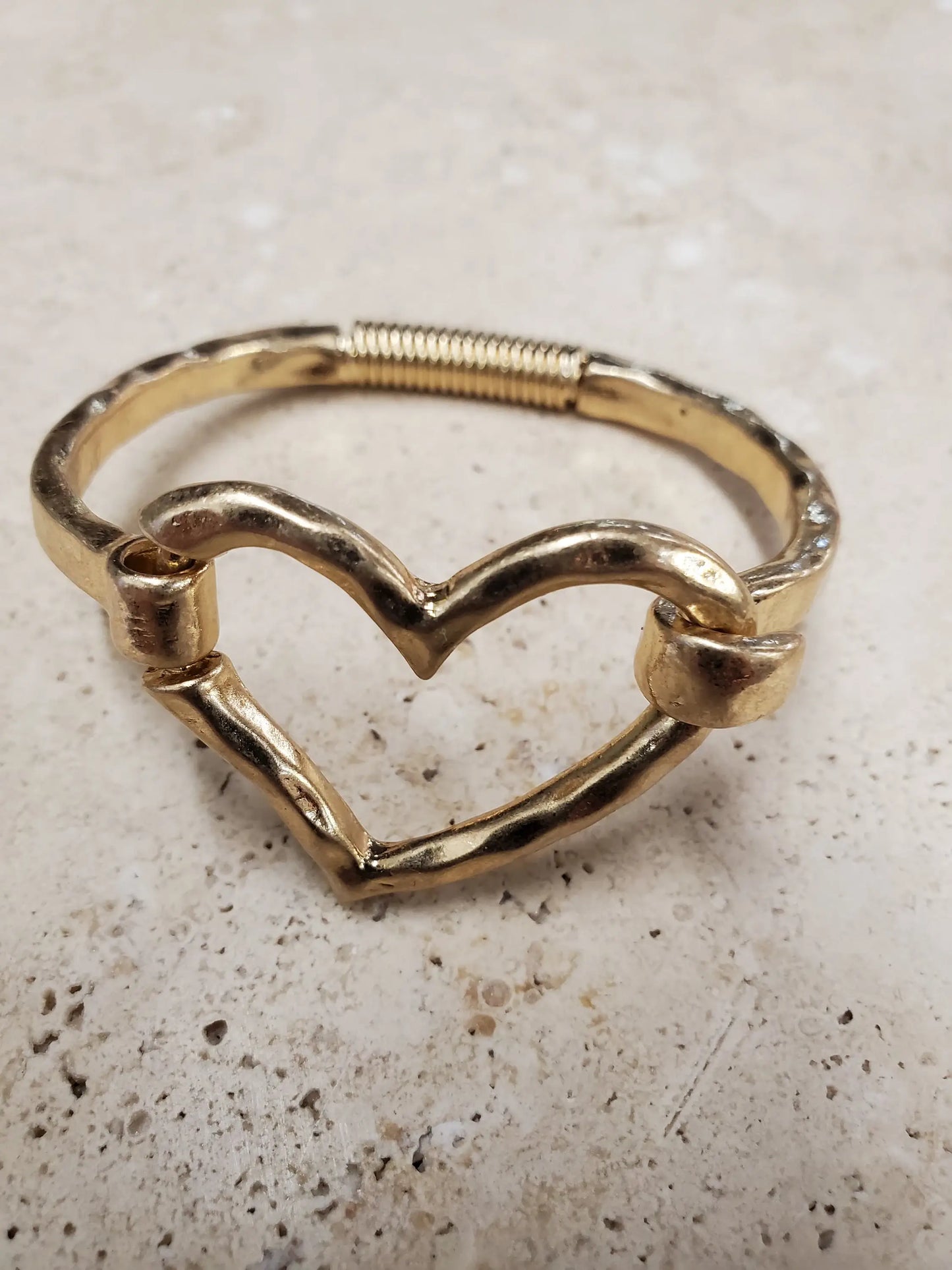 Matte Finish Heart Cuff Bracelet