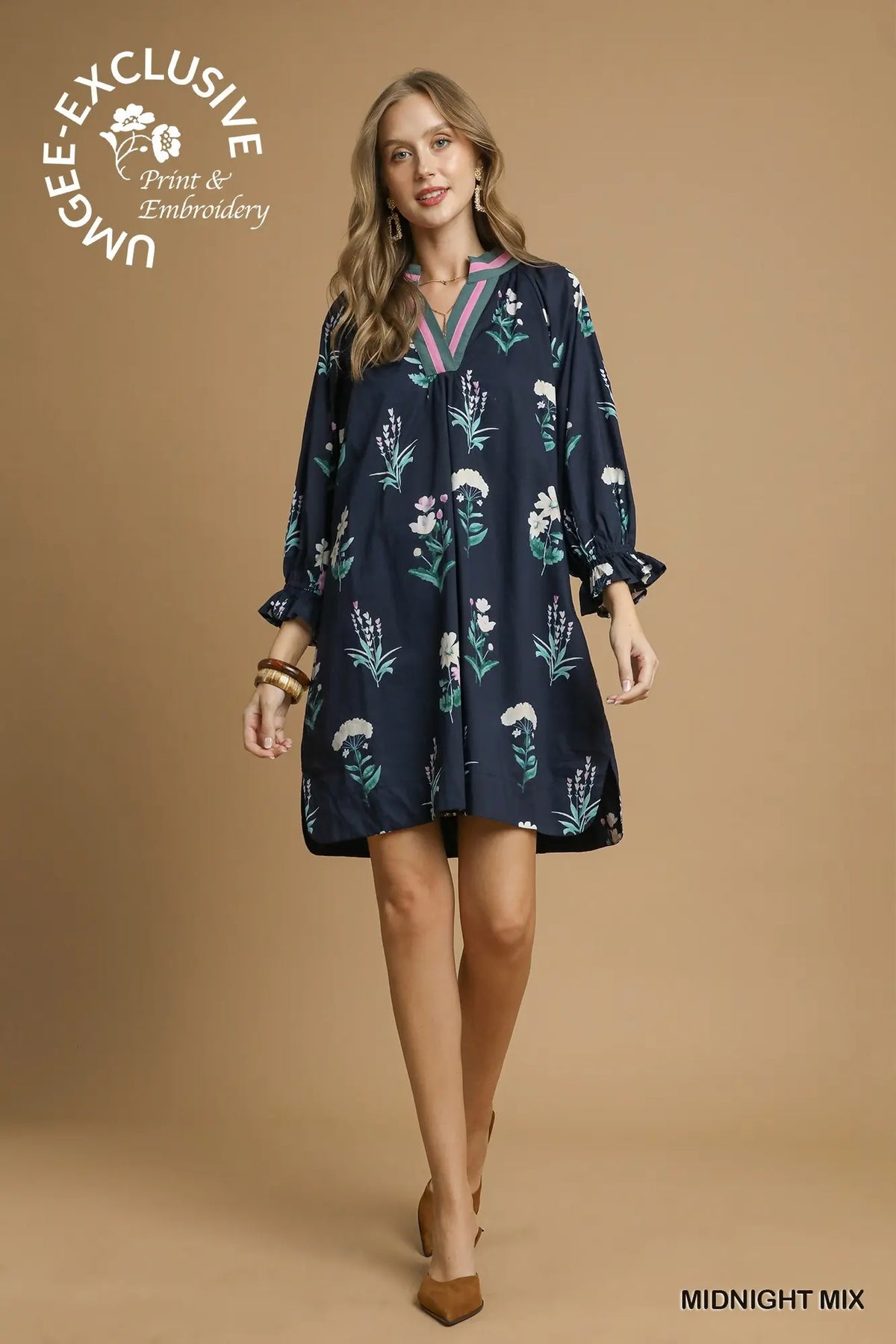 Midnight Floral Tunic Dress