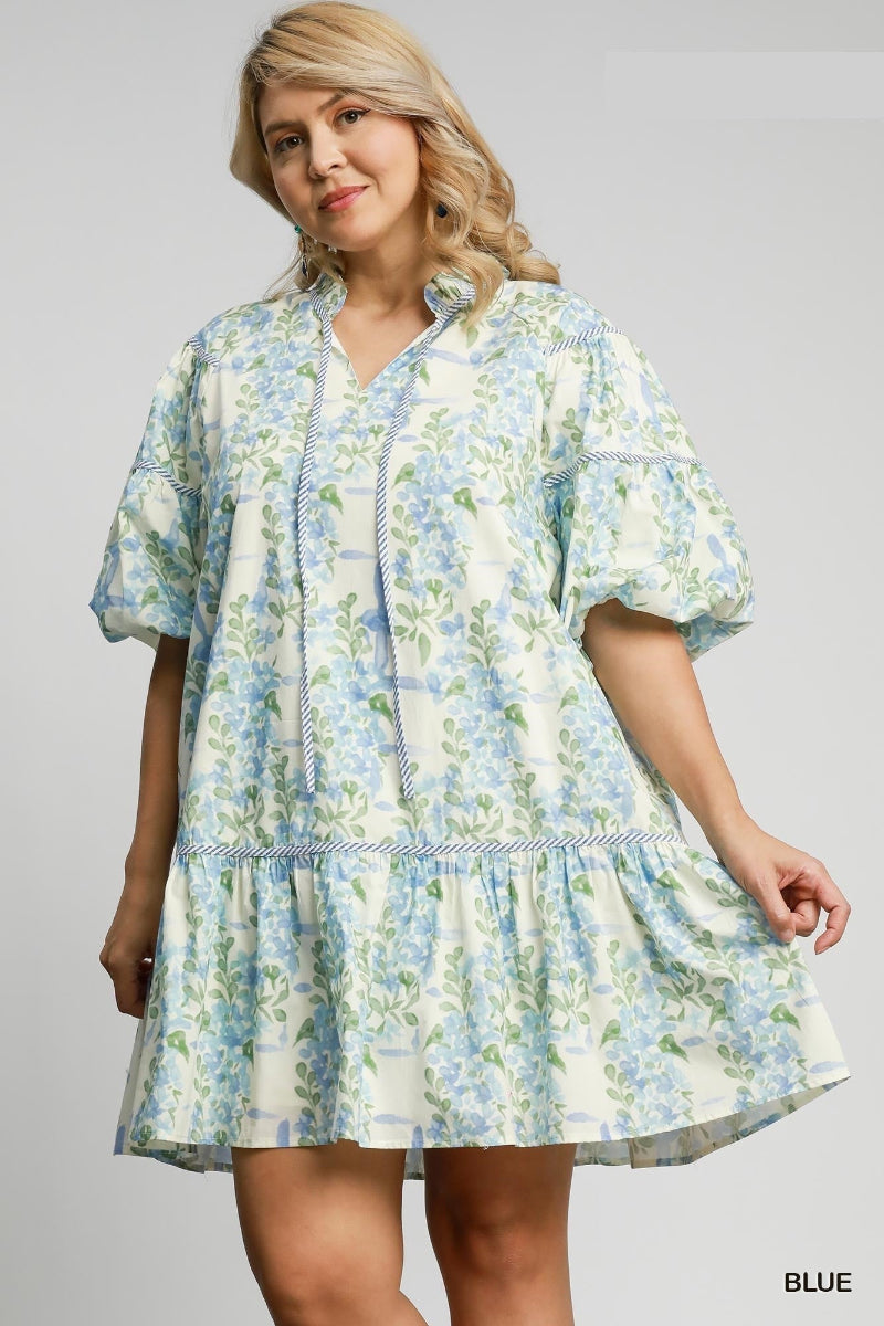 Nova Floral Breeze Babydoll Dress - Blue