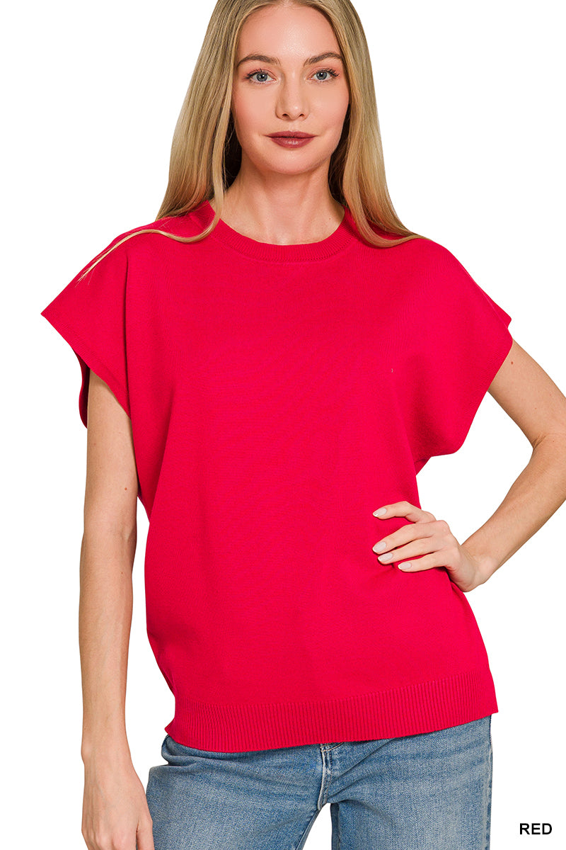 Signature Round Neck Sweater - Red