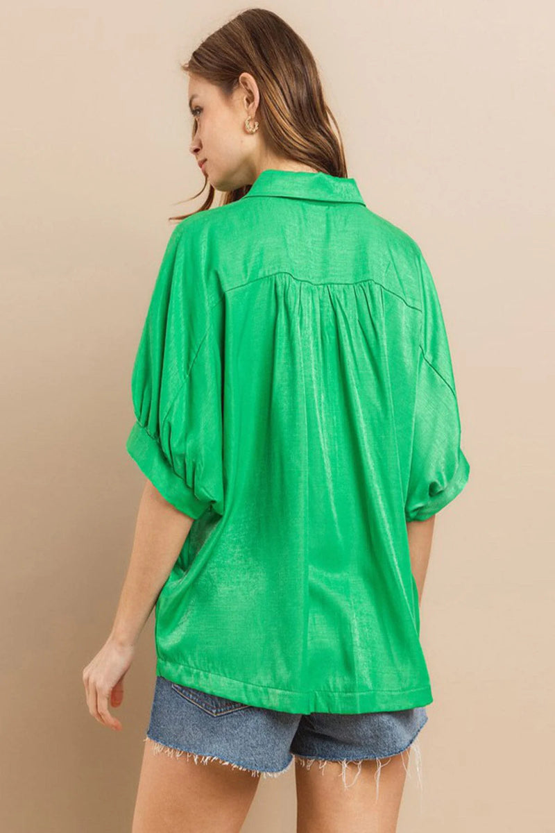 Turn It Around Blouse - Green