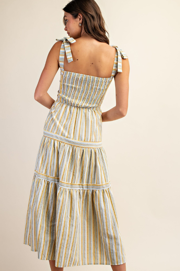 In My Favor Striped Maxi Dress - Yellow