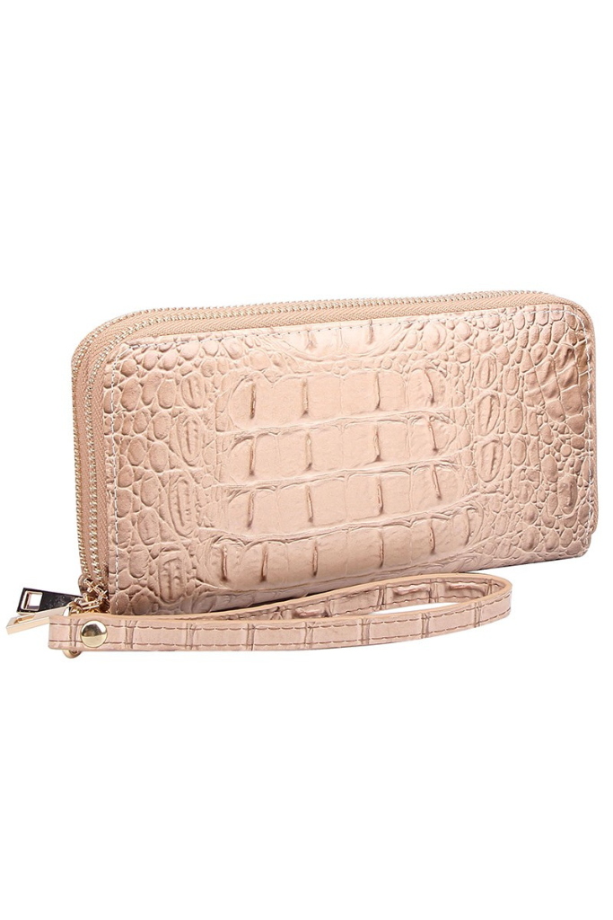 Uptown Girl Wallet Wristlet - Beige