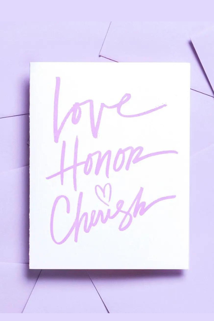 Love, Honor, Cherish Card