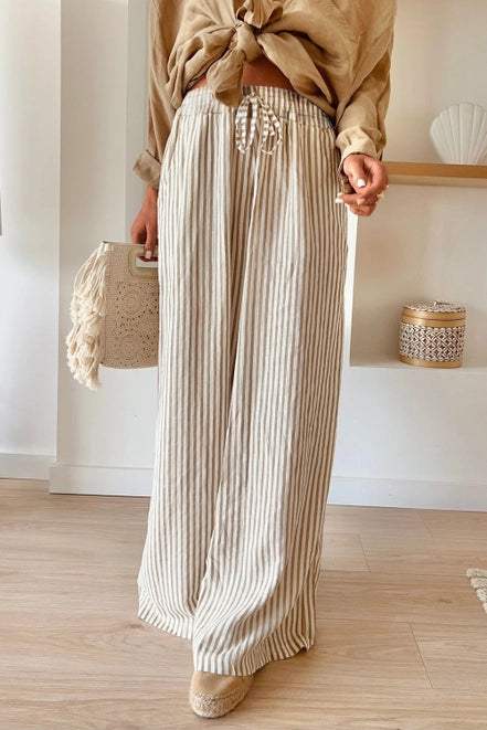 Tan striped pants discount