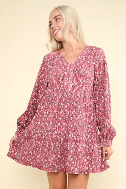 Yes It Is Flower Print Dress - Mauve