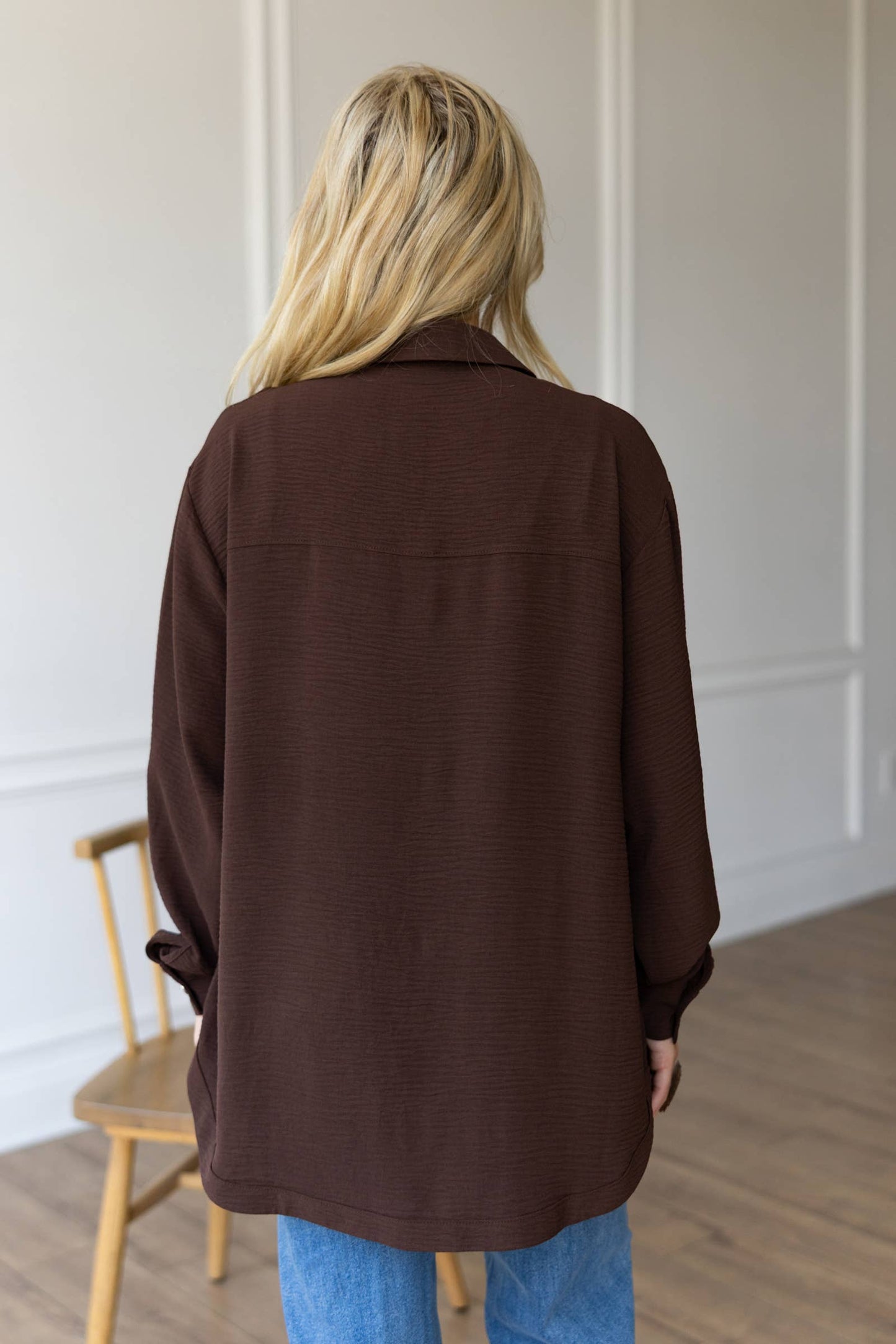 Keily Buttoned Top - Brown