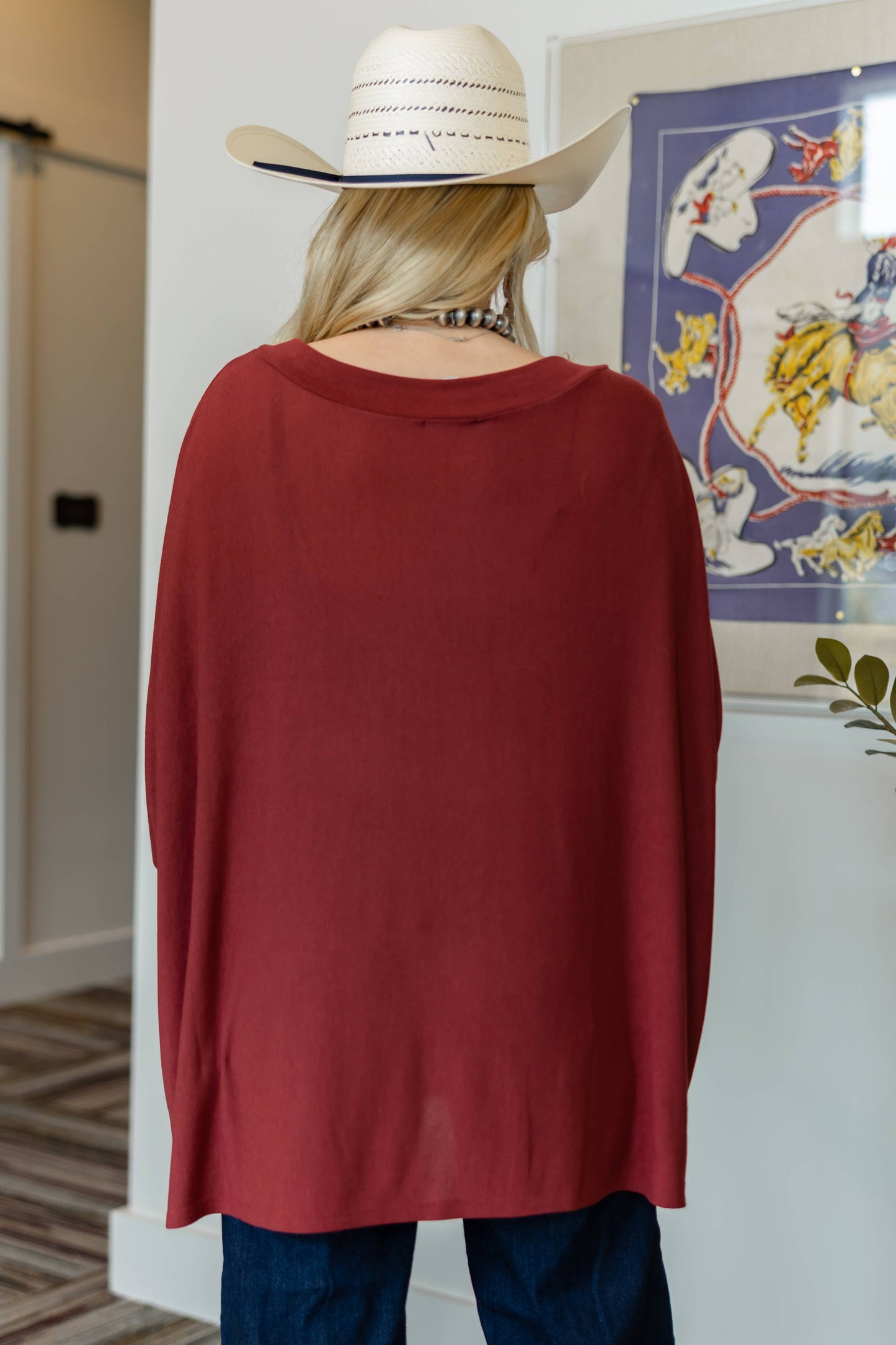 Oakley Dolman Sleeve Top  - Wine