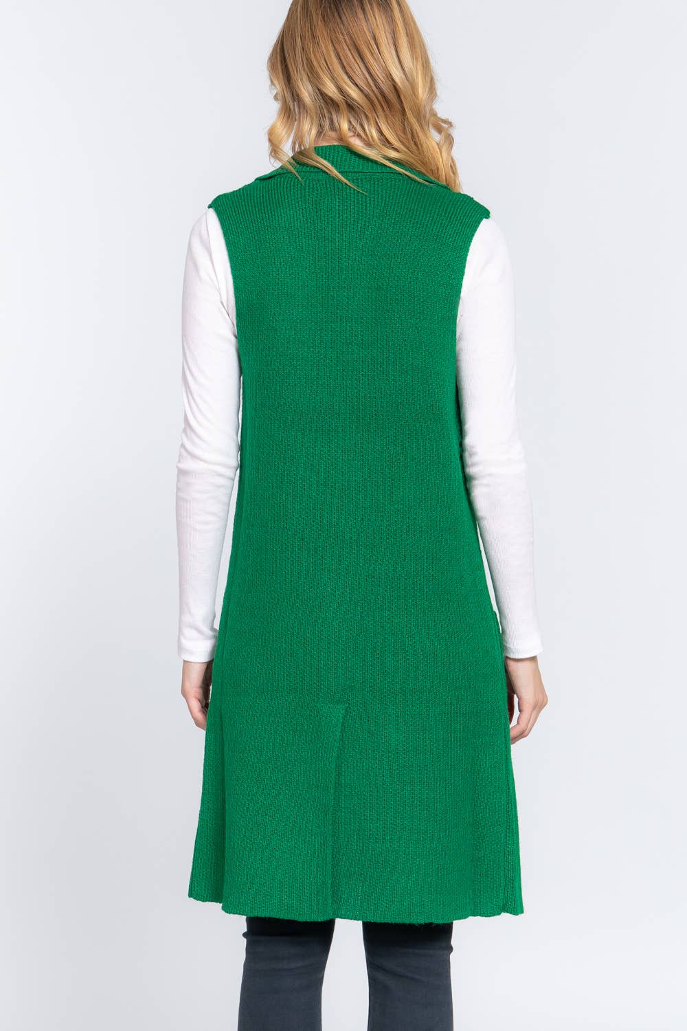 Fully Paid Long Sweater Vest - Green