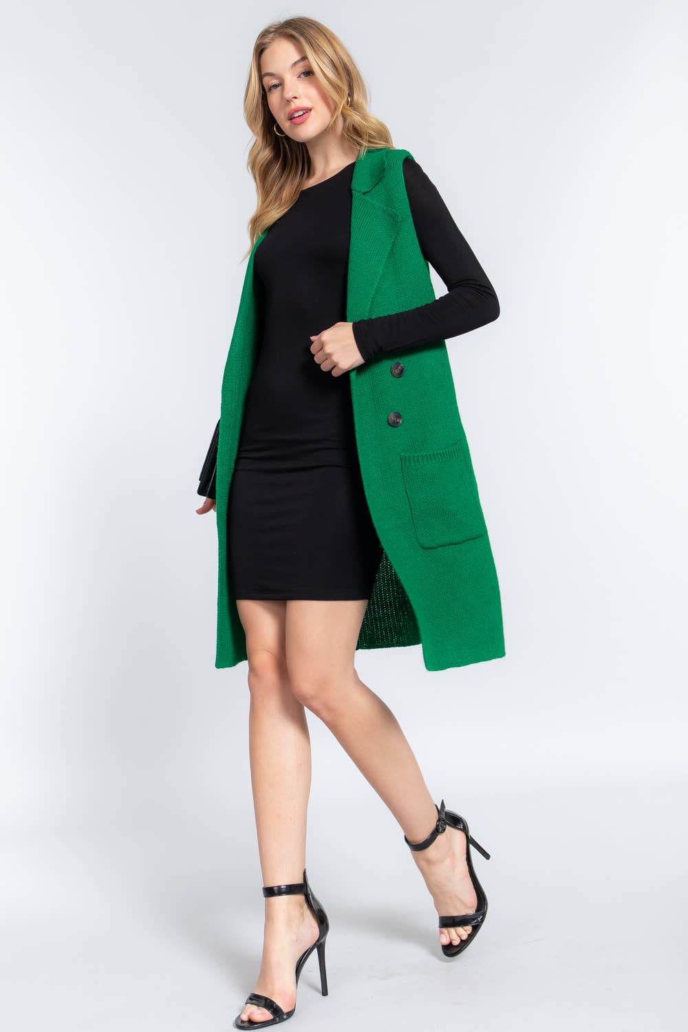 Fully Paid Long Sweater Vest - Green
