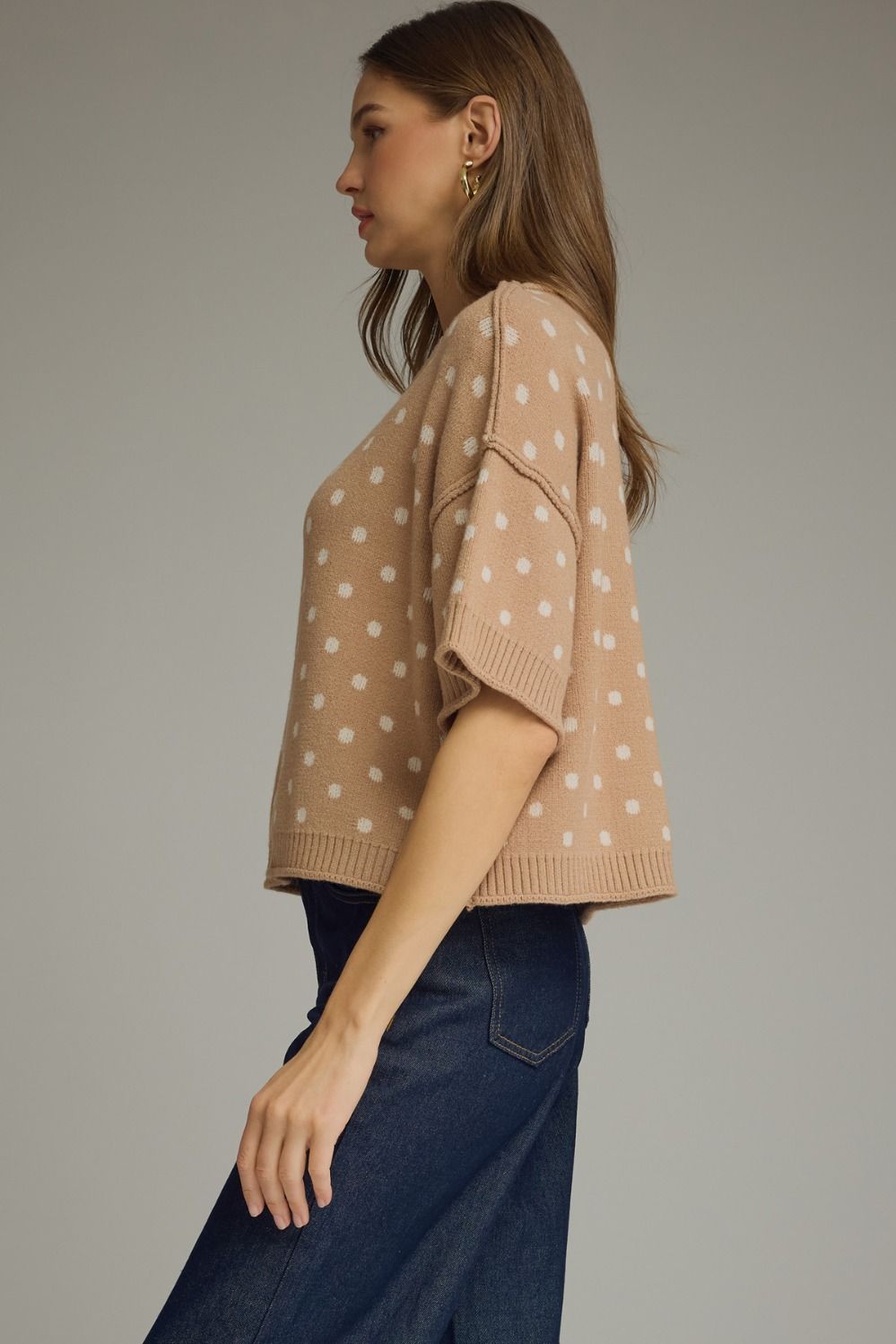 Camel Polka Dot Sweater