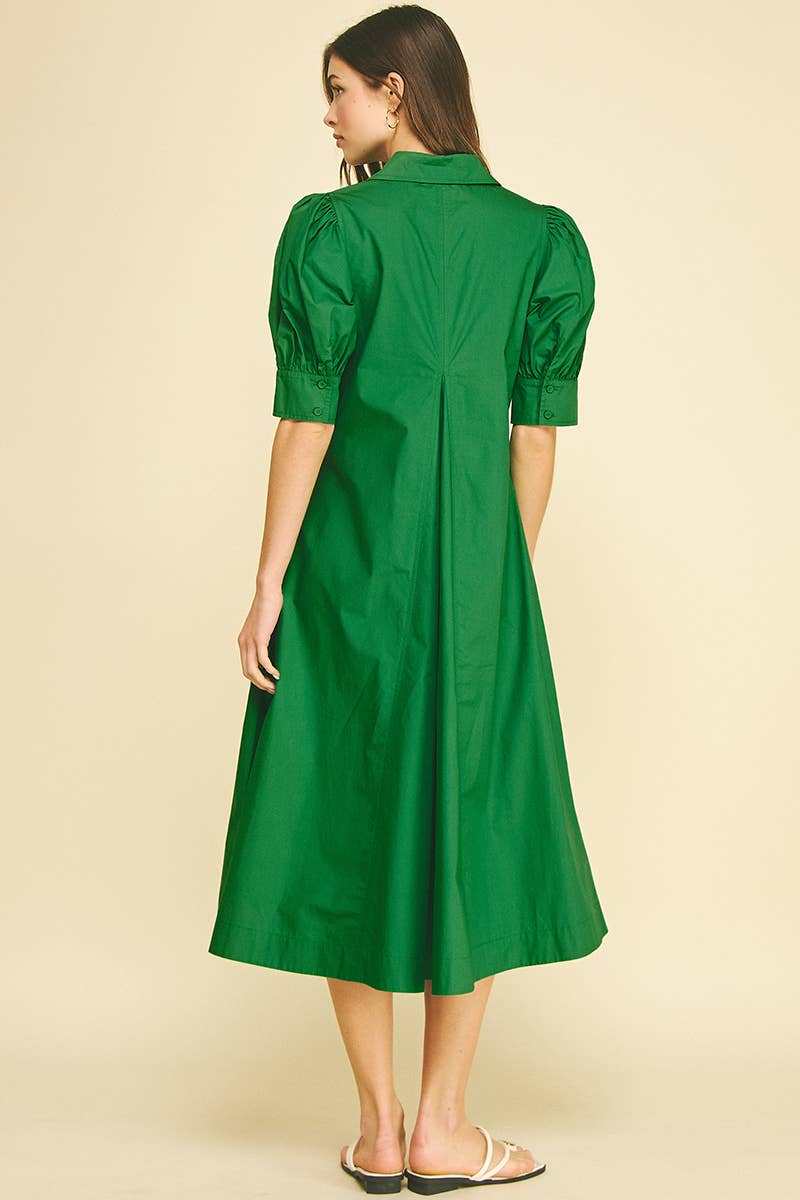 The Emerald Ease Midi Dress