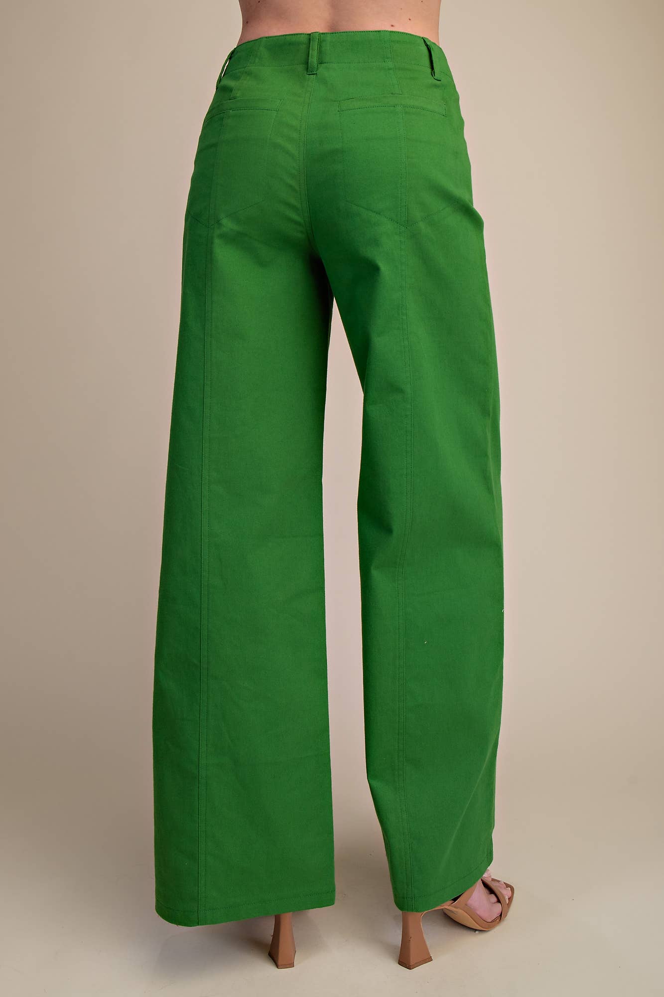 Allie High Rise Wide Leg Pants - Green