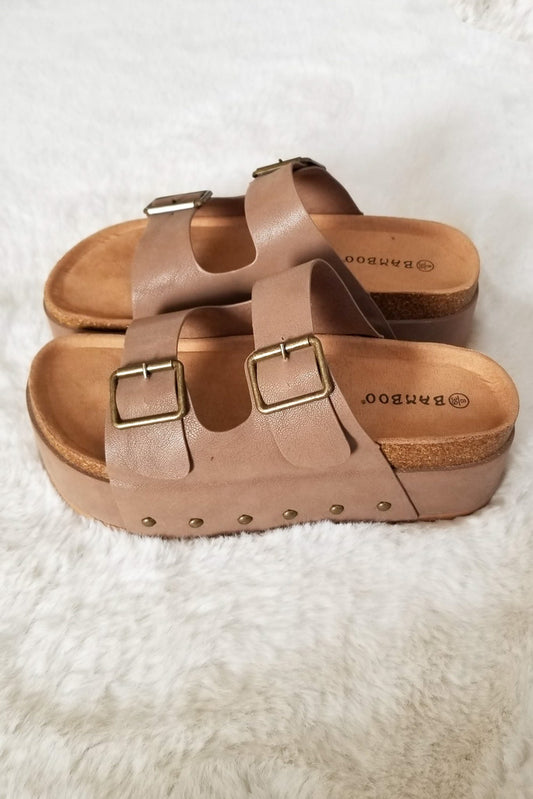Abbie Platform Sandal - Taupe