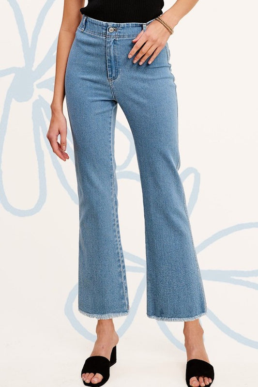 Oh Happy Day Flare Pants- Light Wash