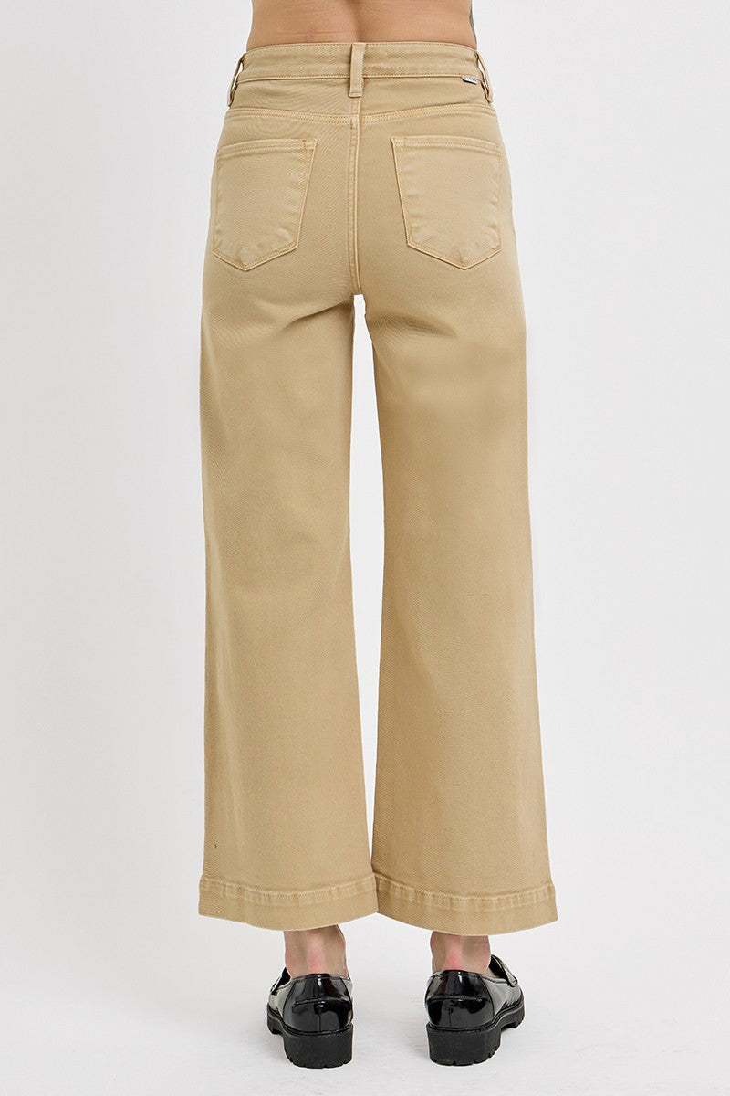 Latte Tummy Control Wide Jeans