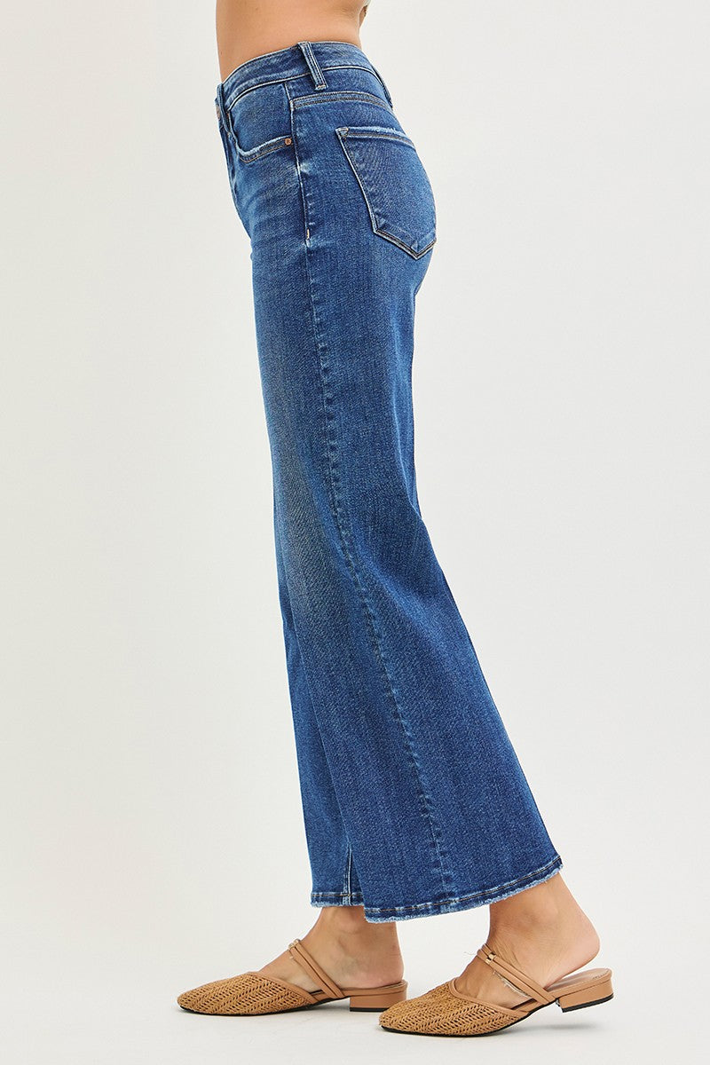 Medium Wash Crease Line Jeans
