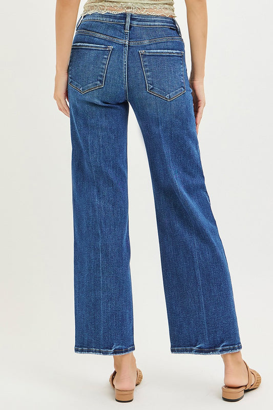 Medium Wash Crease Line Jeans