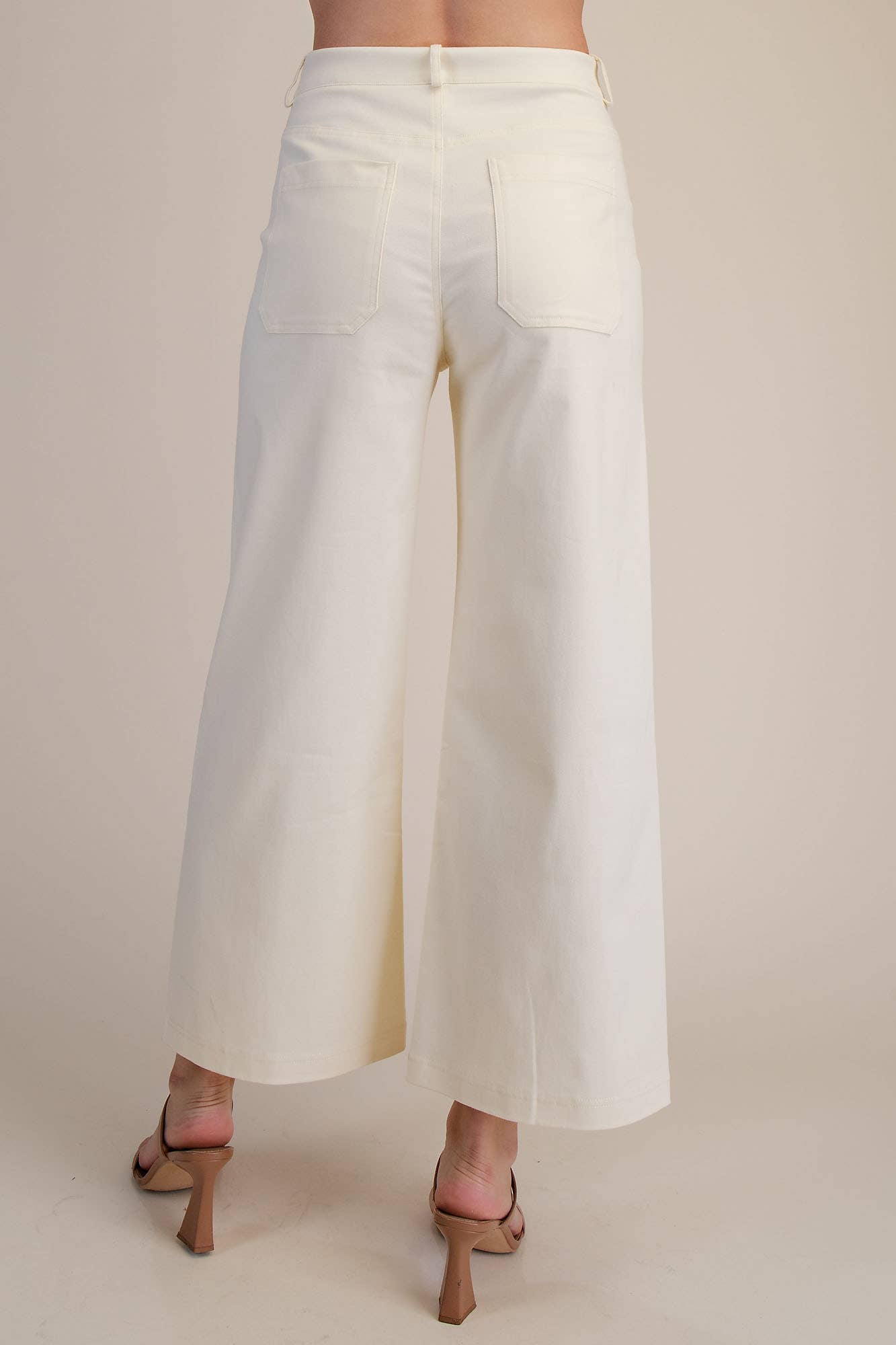 High Waist Wide Pants: Ivory