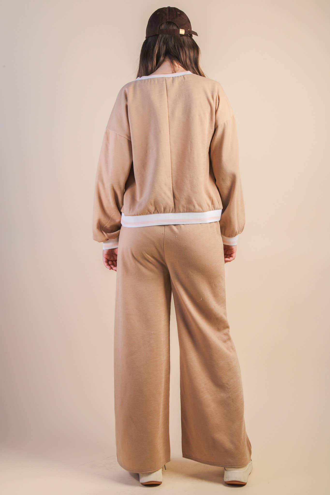 Go Live Comfy Knit Top & Pants Set - Tan