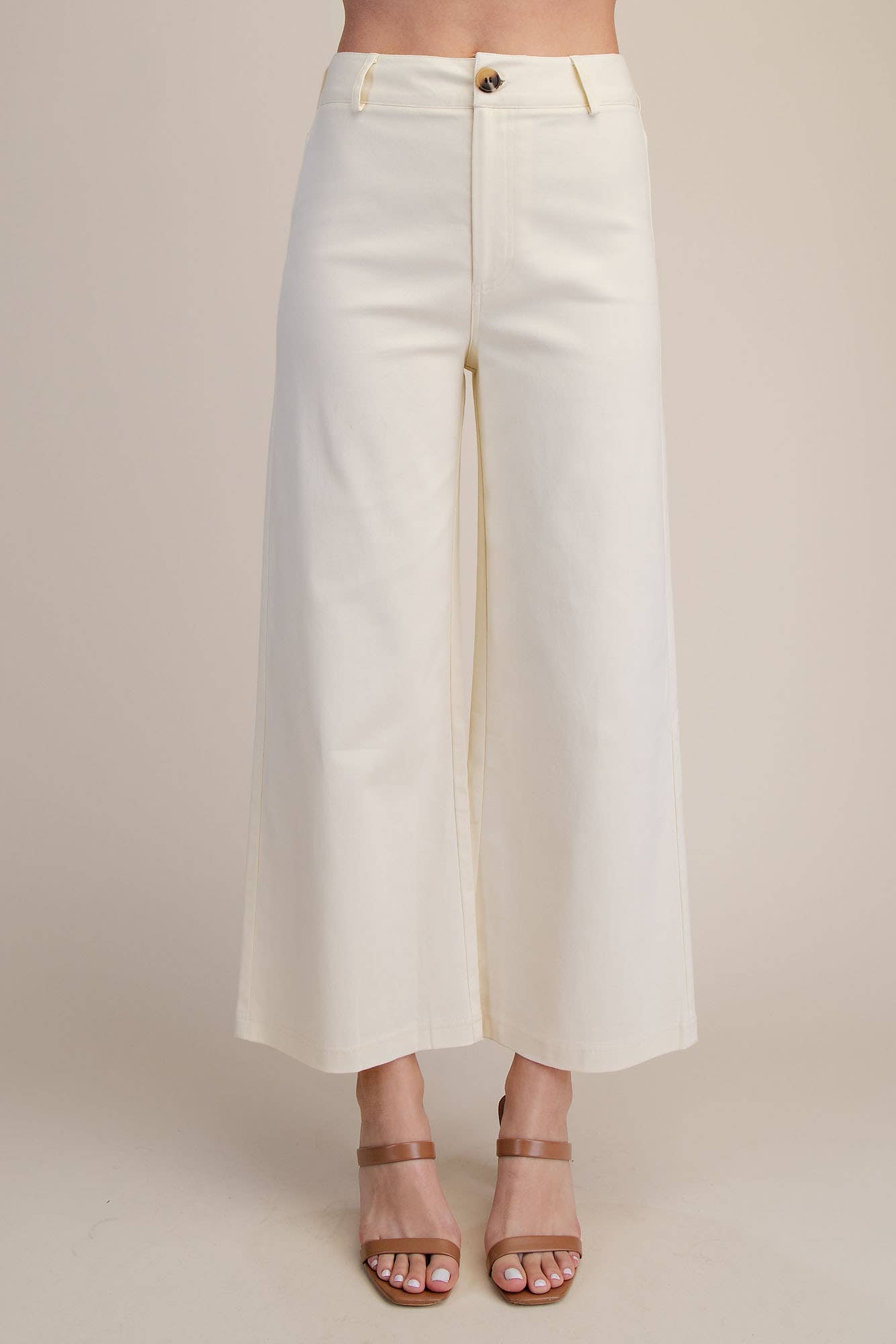 High Waist Wide Pants: Ivory