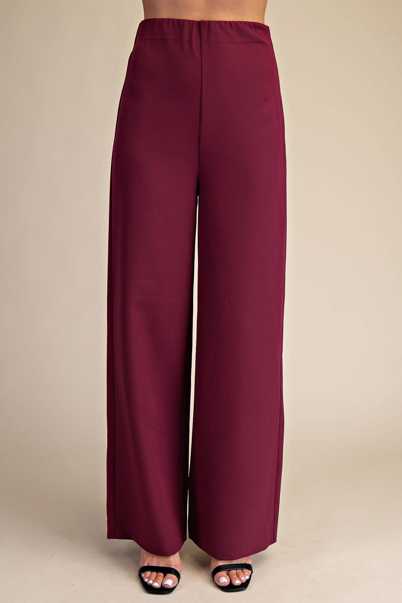 Burgundy Wide Leg Pants