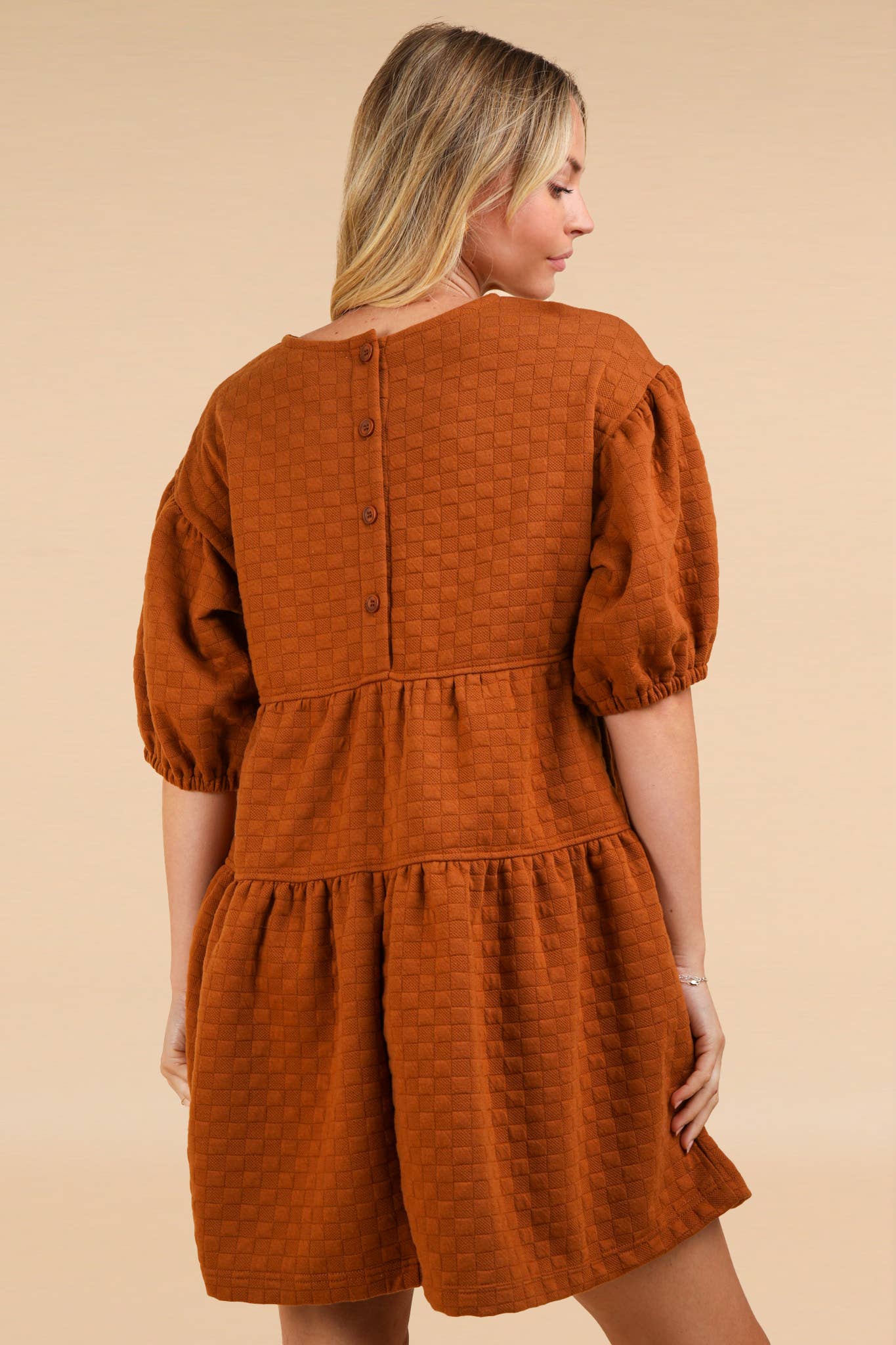 Stop Being So Babydoll Mini Dress - CAMEL