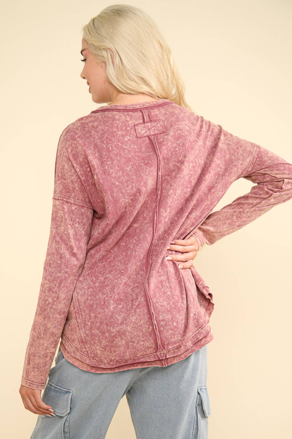 You're Just Like Mineral Washed Top - Mauve