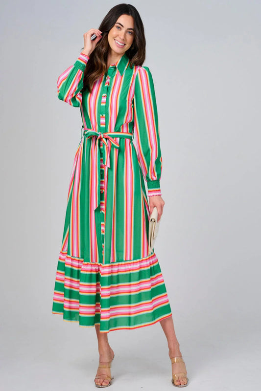 All Stripes Maxi Dress - Green