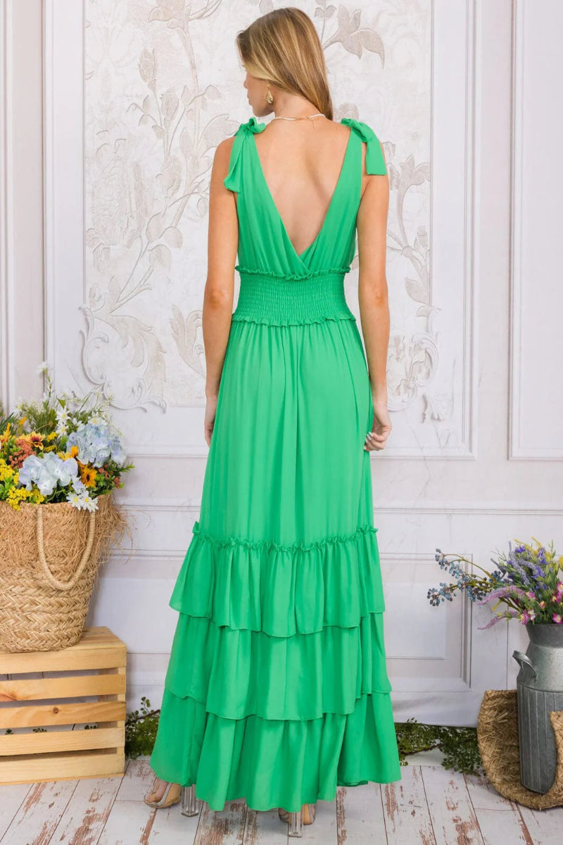 All Tied Up Maxi Dress - Green
