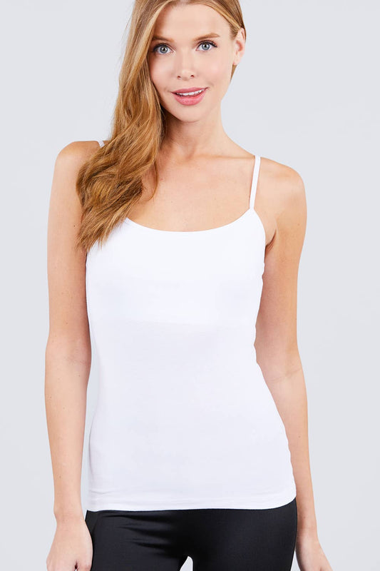 Back In My Heart Cami with Shelf Bra - White