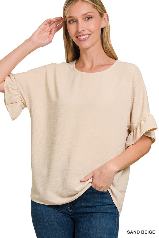 Call Me Ruffles Top - Beige