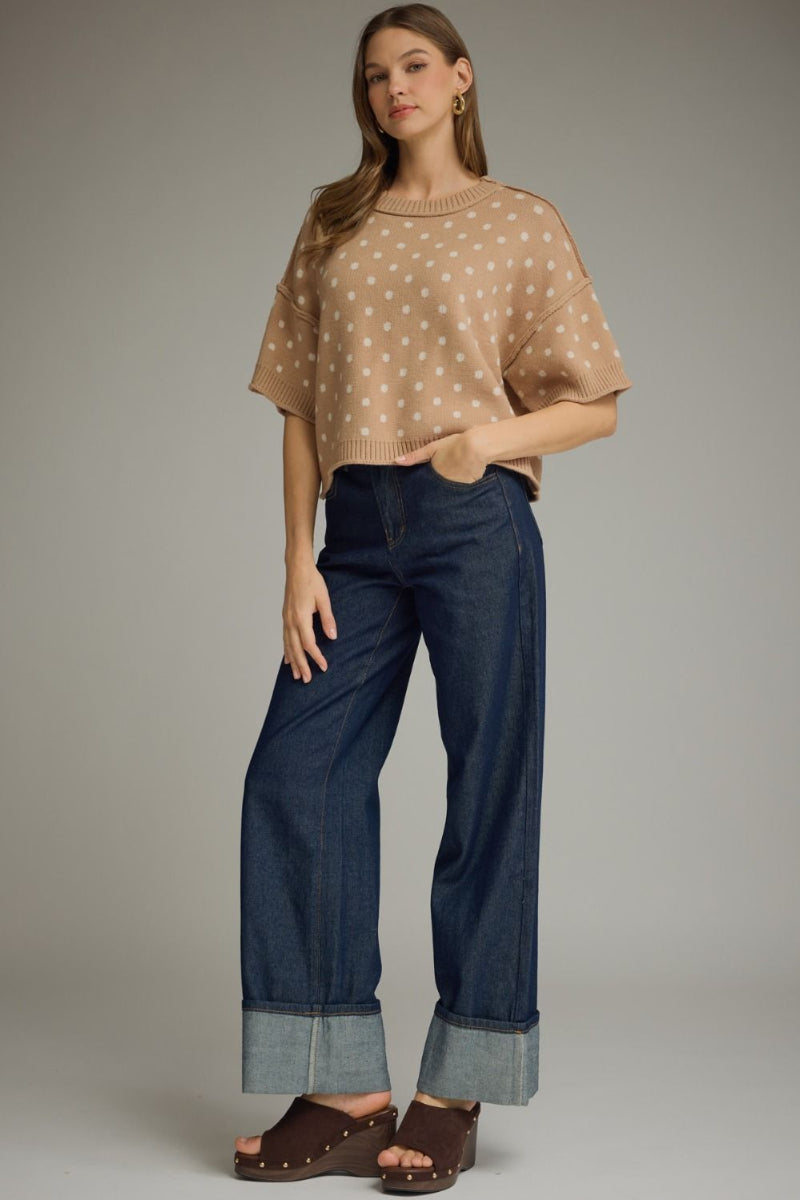 Camel Polka Dot Sweater