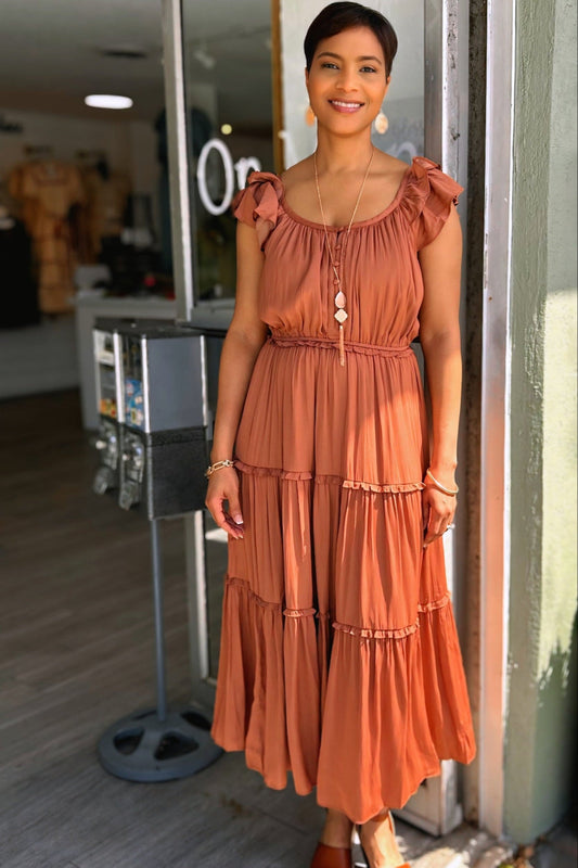 Classic Confidence Dress Maxi Dress - Brown