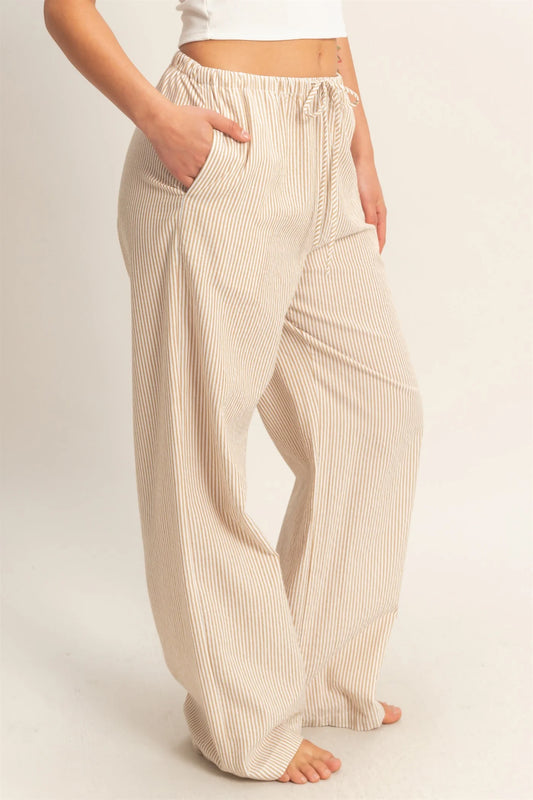 Coastal Stripe Wide Leg Pants