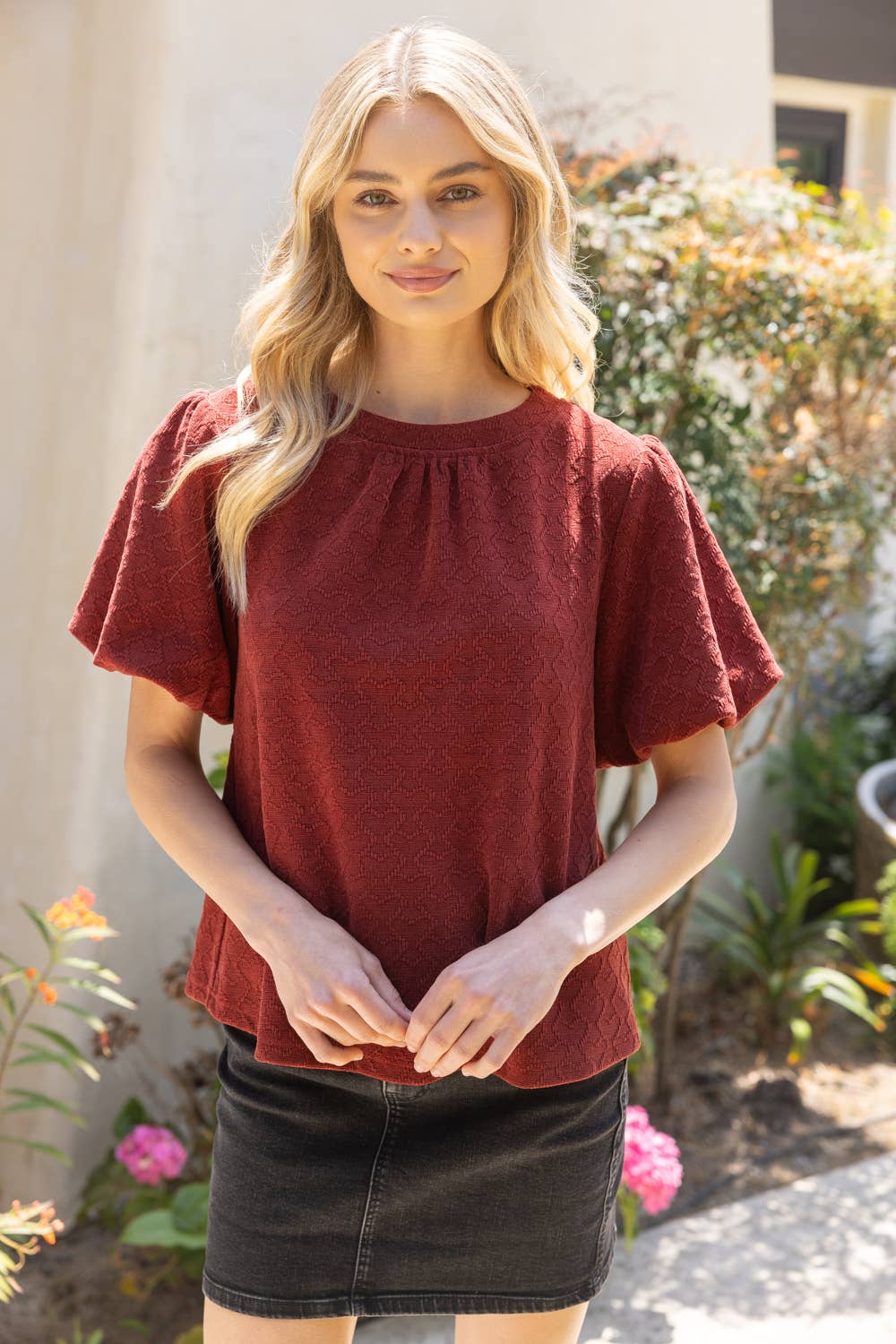 Fight For You Knit Top - Burgundy