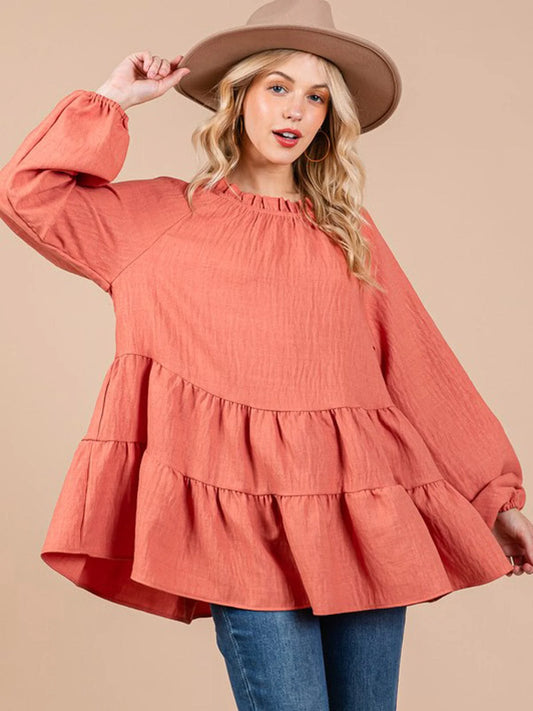 RAELYNN TIERED TUNIC BLOUSE