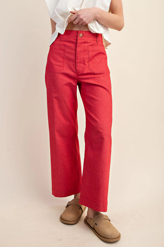 Make Your Mark Cropped Pants - Raspberry