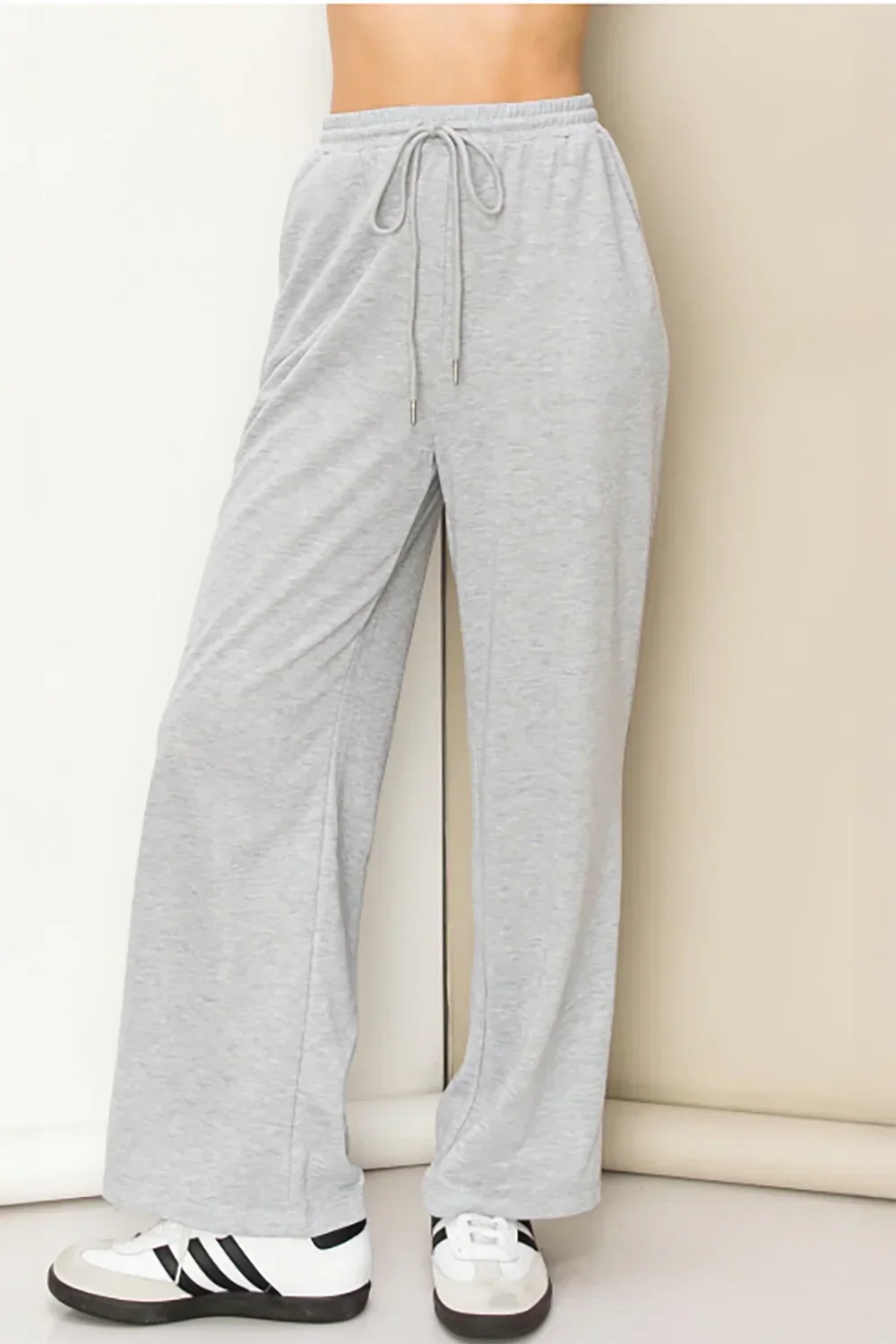 Mariella  Wide Leg Side Pocket Sweatpants - Gray