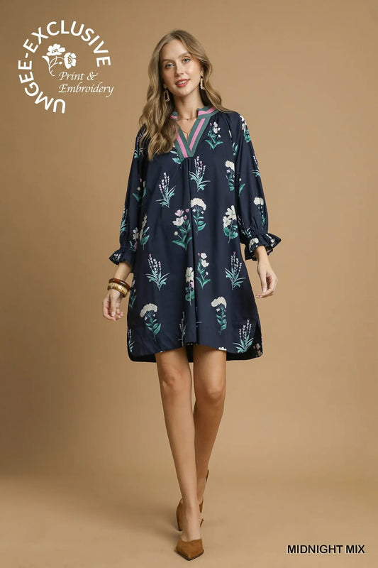 Midnight Floral Tunic Dress
