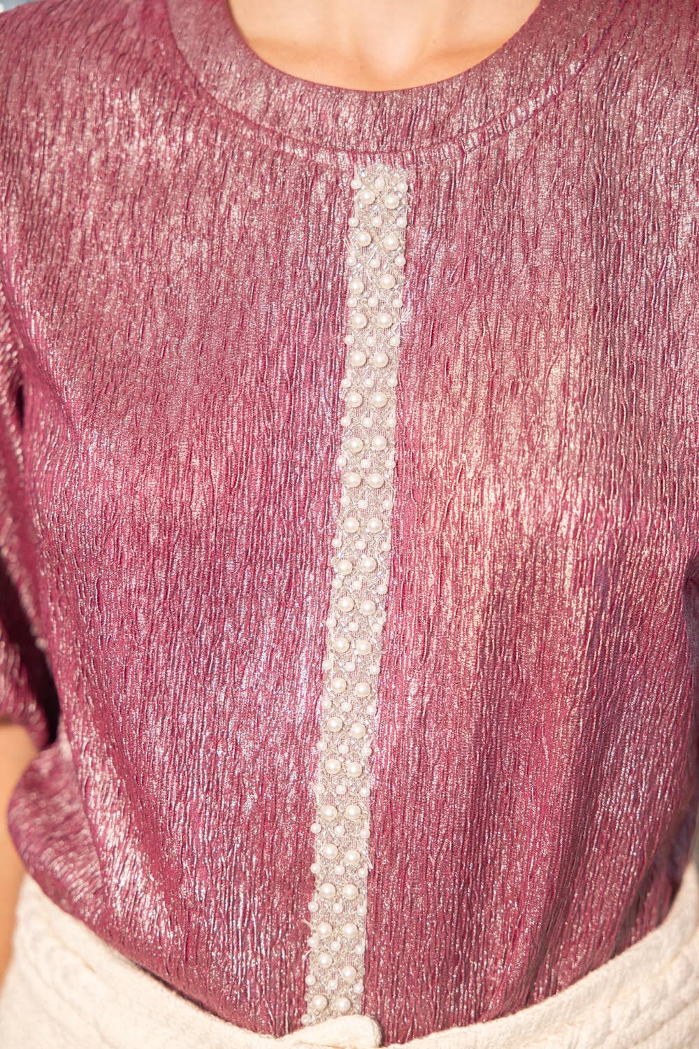 Never Gonna Go Puff Sleeve Top - Purple