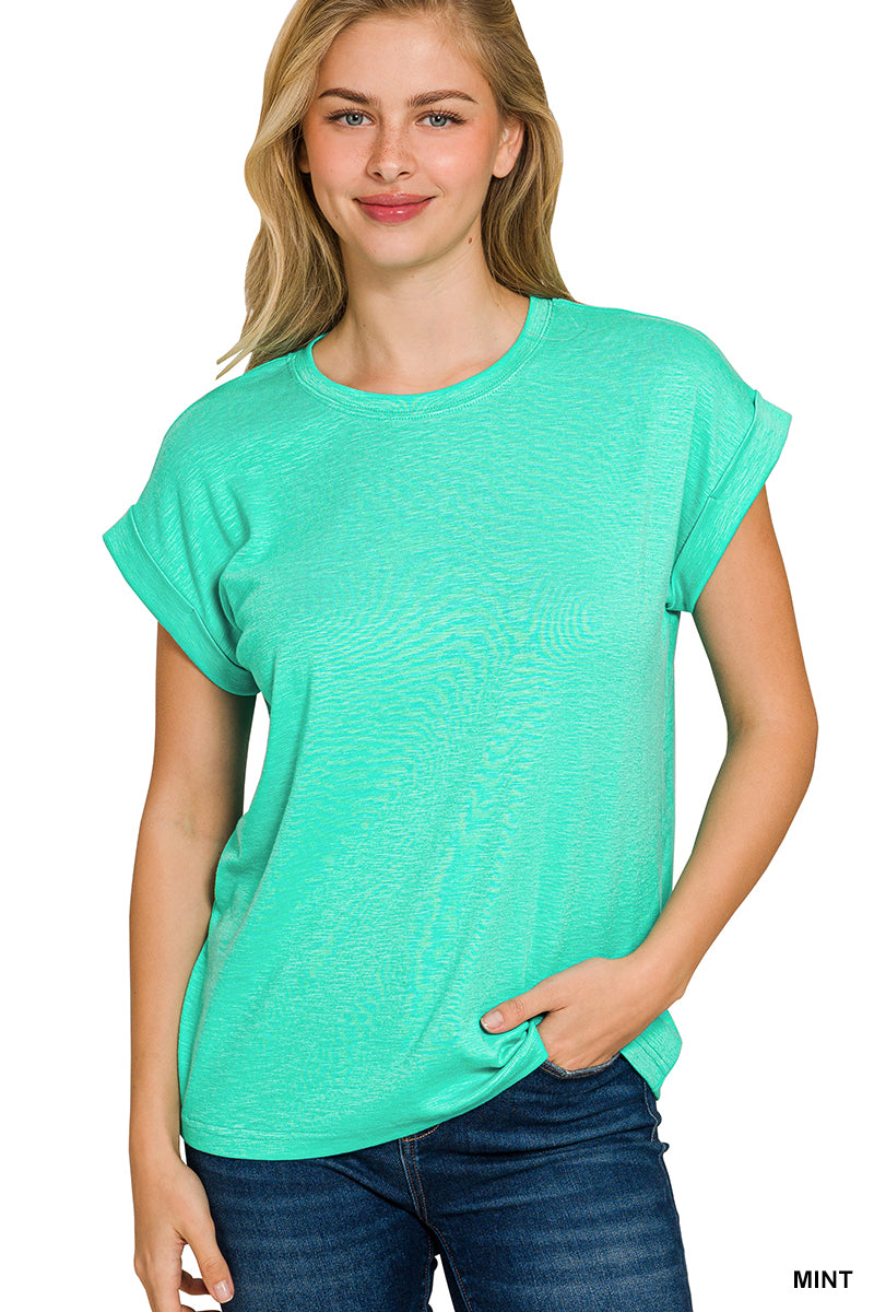Perfect Everyday Rolled Sleeve Tee - Mint