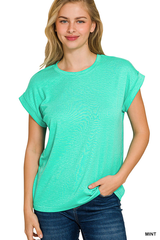 Perfect Everyday Rolled Sleeve Tee - Mint
